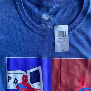 Marvel Spider-Man Blue and Red Short Sleeve Tee